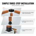 Pergola Bracket Kit 8pcs 152.4mm 3-Way Heavy Duty Corner Post Base