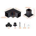 Pergola Bracket Kit 4''x4''(inner 3.6''x3.6''), 8pcs (4pcs 3-Way,4pcs Base) Heavy Duty Corner Bracket Woodworks DIY Post Base Kit, Easy Installation Wooden Beams for Gazebos, Patio Pergolas, Log Cabin Outdoor