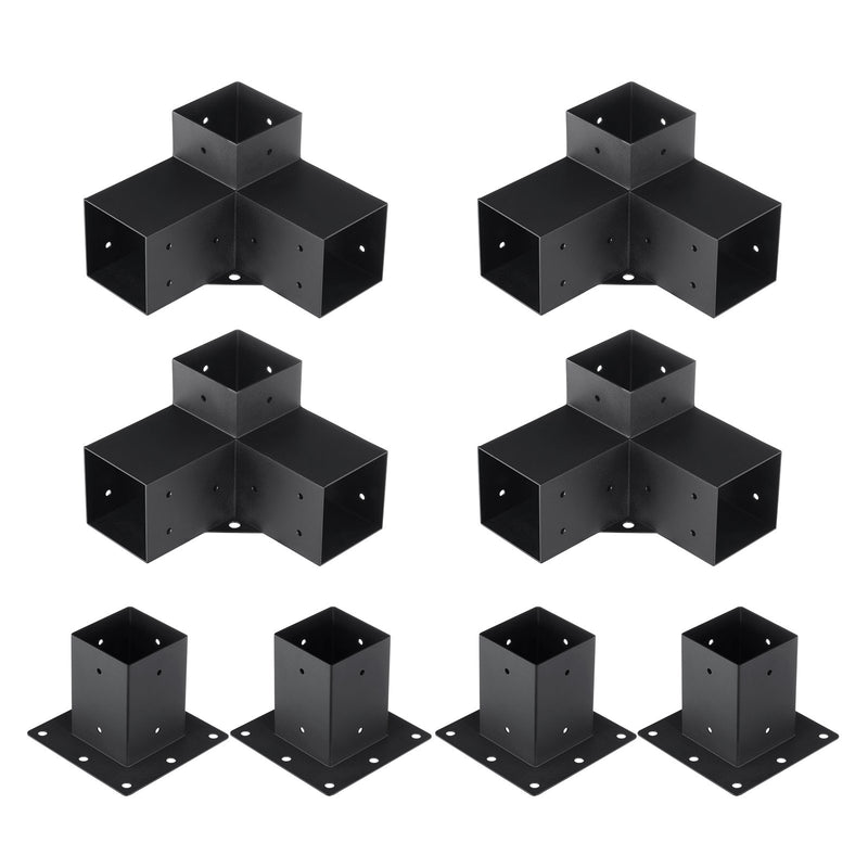 Pergola Bracket Kit 4x4 8pcs Heavy Duty Corner Post Base Wooden