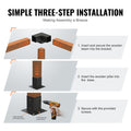 Pergola Bracket Kit 4x4 8pcs Heavy Duty Corner Post Base Wooden