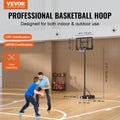 Basketball Hoop 44in Adjustable 4-10ft Portable Stand Wheels Base