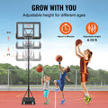 Basketball Hoop 44in Adjustable 4-10ft Portable Stand Wheels Base