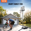 Basketball Hoop 44in Adjustable 4-10ft Portable Stand Wheels Base