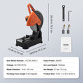 Chop Saw 355mm 2800W Cold Cut Steel Cutting Machine Dry Cut