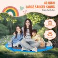 Tree Swing, 40 Inch Saucer Swing, 750lbs Weight Capacity, 900D Oxford Fabric Swing Seat with 2 Tree Hanging Straps and Adjustable Multi-Strand Ropes, Round Swing for Kids Outdoor, Blue