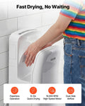 Hand Dryer HEPA Filter 19000 RPM Dual-Side Airflow Wall Mount White
