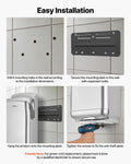 Vertical Hand Dryer HEPA Filter 19000 RPM Dual Airflow Silver