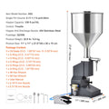 Pneumatic Paste Liquid Filling Machine, 5-50ml Bottle Filler, Bottle Filling Machine, Stainless Steel Liquid Filler with Pedal for Milk Water Juice Essential Oil Shampoo Cosmetic Honey Lotion