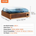Bluetooth Vinyl Record Player 3-Speed Turntable 3W Speakers