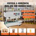 Continuous Bag Band Sealing Machine, 6-12 mm Sealing Width, Vertical Band Sealer Machine with Digital Temperature Control, Carbon Steel Bag Sealer for 0.02-0.8 mm Plastic Bags Films Membrane