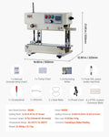 Continuous Bag Band Sealing Machine 6-12mm Seal Vertical Heat Sealer
