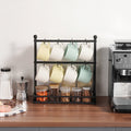 Coffee Mug Holder 16 Hooks Countertop Cup Rack with Storage Base