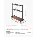 Coffee Mug Holder for Countertop 16 Hooks Cup Rack with Wood Storage Base