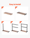 Coffee Mug Holder 16 Hooks Countertop Cup Rack Wood Storage Base