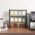 Coffee Mug Holder 16 Hooks Countertop Cup Rack Wood Storage Base