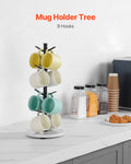 Mug Tree Holder 8 Hooks Marble Base Kitchen Counter Cup Rack