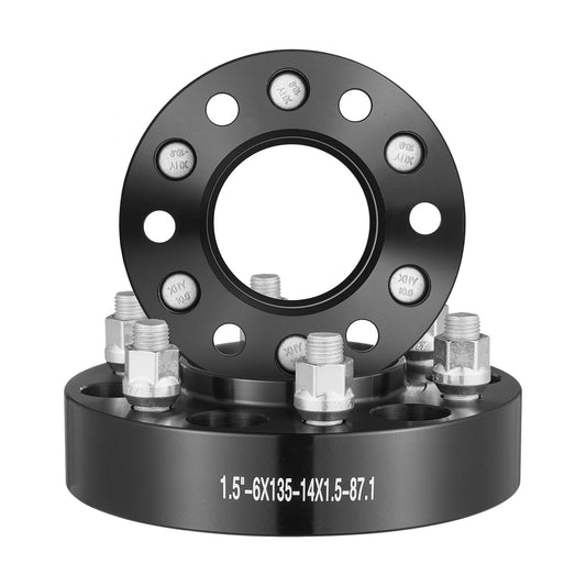 Wheel Spacers 6 Lug 1.5" Forged Black 4 PCS 6x5.3