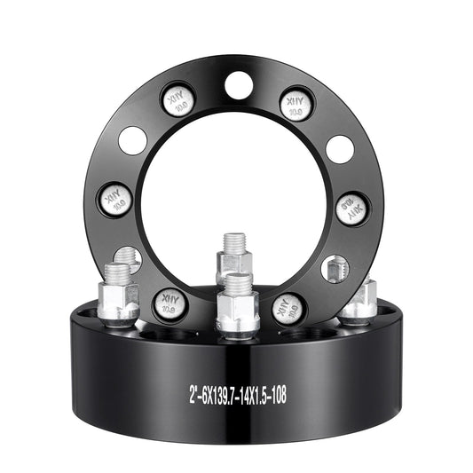 Wheel Spacers 6x5.5 6 Lug 2" Forged Adapters 4 PCS Black