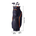 Golf Cart Bag with 14 Way Organizer Divider Top, 36” 13 Pockets Premium Cart Bag, Durable 600D Polyester Fabric Golf Bags with Handles & Dust Cover & Detachable Straps for Men & Women, Black & Orange