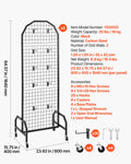 Grid Wall Panels 600x1640mm Wire Display Rack Black 2 Pack
