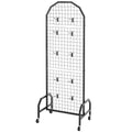 Grid Wall Panels 600x1640mm Wire Display Rack Black 2 Pack