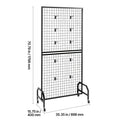 2 Packs Grid Wall Panels, 898 x 1798 mm Wire Grid Panels Display Rack, Movable Art Display Shelf with Wheels & 10 Hooks, Black Carbon Steel Gridwall for Craft Show, Decor, Storage, Notice Board