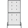 2 Packs Grid Wall Panels, 898 x 1798 mm Wire Grid Panels Display Rack, Movable Art Display Shelf with Wheels & 10 Hooks, Black Carbon Steel Gridwall for Craft Show, Decor, Storage, Notice Board