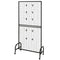 2x Grid Wall Panels 898x1798mm Wire Display Rack Wheels Hooks Black