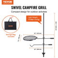 Swivel Campfire Grill Adjustable Heavy Duty Steel Open Fire