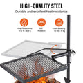 Swivel Campfire Grill 360° Adjustable Heavy Duty Steel Fire Pit BBQ