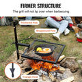 Swivel Campfire Grill 360° Adjustable Heavy Duty Steel Fire Pit BBQ
