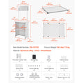 Portable Tradeshow Podium Table, 785 x 380 x 1815 mm, Display Exhibition Counter Stand Booth Fair with Wall, Foldable Promotion Retail Bar Table Pop Up Podium with Storage Rack/Carrying Bag