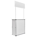 Portable Tradeshow Podium Table, 785 x 380 x 1815 mm, Display Exhibition Counter Stand Booth Fair with Wall, Foldable Promotion Retail Bar Table Pop Up Podium with Storage Rack/Carrying Bag