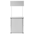 Portable Tradeshow Podium Table, 785 x 380 x 1815 mm, Display Exhibition Counter Stand Booth Fair with Wall, Foldable Promotion Retail Bar Table Pop Up Podium with Storage Rack/Carrying Bag