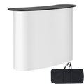Portable Tradeshow Podium Table, 1300 x 465 x 950 mm, Display Exhibition Counter Stand Booth Fair with Wall, Foldable Promotion Retail Bar Table Pop Up Podium with Storage Rack, Carrying Bag