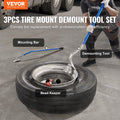 Tire Mount Demount Tool 571-622mm Manual Steel 3Pcs Orange