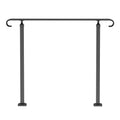 Handrails for Outdoor Steps, Fit 1-3 Steps Wrought Iron Handrail, Outdoor Stair Railing, Adjustable Front Porch Hand Rail, Black Transitional Hand railings for Concrete Steps or Wooden Stairs