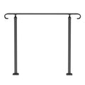 Wrought Iron Handrail 1-3 Steps Outdoor Stair Railing Black