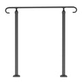 Outdoor Handrail 1-3 Steps Black Wrought Iron Stair Railing Concrete