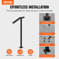 Black Steel Stair Railing 441LBS 1-2 Post Handrail Outdoor Steps