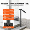 Black Steel Stair Railing 441LBS 1-2 Post Handrail Outdoor Steps