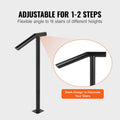 Black Steel Stair Railing 441LBS 1-2 Post Handrail Outdoor Steps