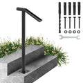 Black Steel Stair Railing 441LBS 1-2 Post Handrail Outdoor Steps