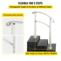 3-Step Outdoor Handrail Matte White Wrought Iron Stair Rail Kit