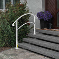 3-Step Outdoor Handrail Matte White Wrought Iron Stair Rail Kit