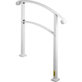 3-Step Outdoor Handrail Matte White Wrought Iron Stair Rail Kit