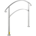 3-Step Outdoor Handrail Matte White Wrought Iron Stair Rail Kit