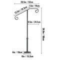 Handrails for Outdoor Steps, Fit 1 or 2 Steps Outdoor Stair Railing, Single Post Wrought Iron Handrail, Gray Transitional Porch Railings for Concrete Steps or Wooden Stairs with Base