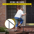 Wrought Iron Handrail 1-2 Steps Outdoor Stair Railing Grey