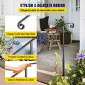 Wrought Iron Handrail 1-2 Steps Outdoor Stair Railing Grey